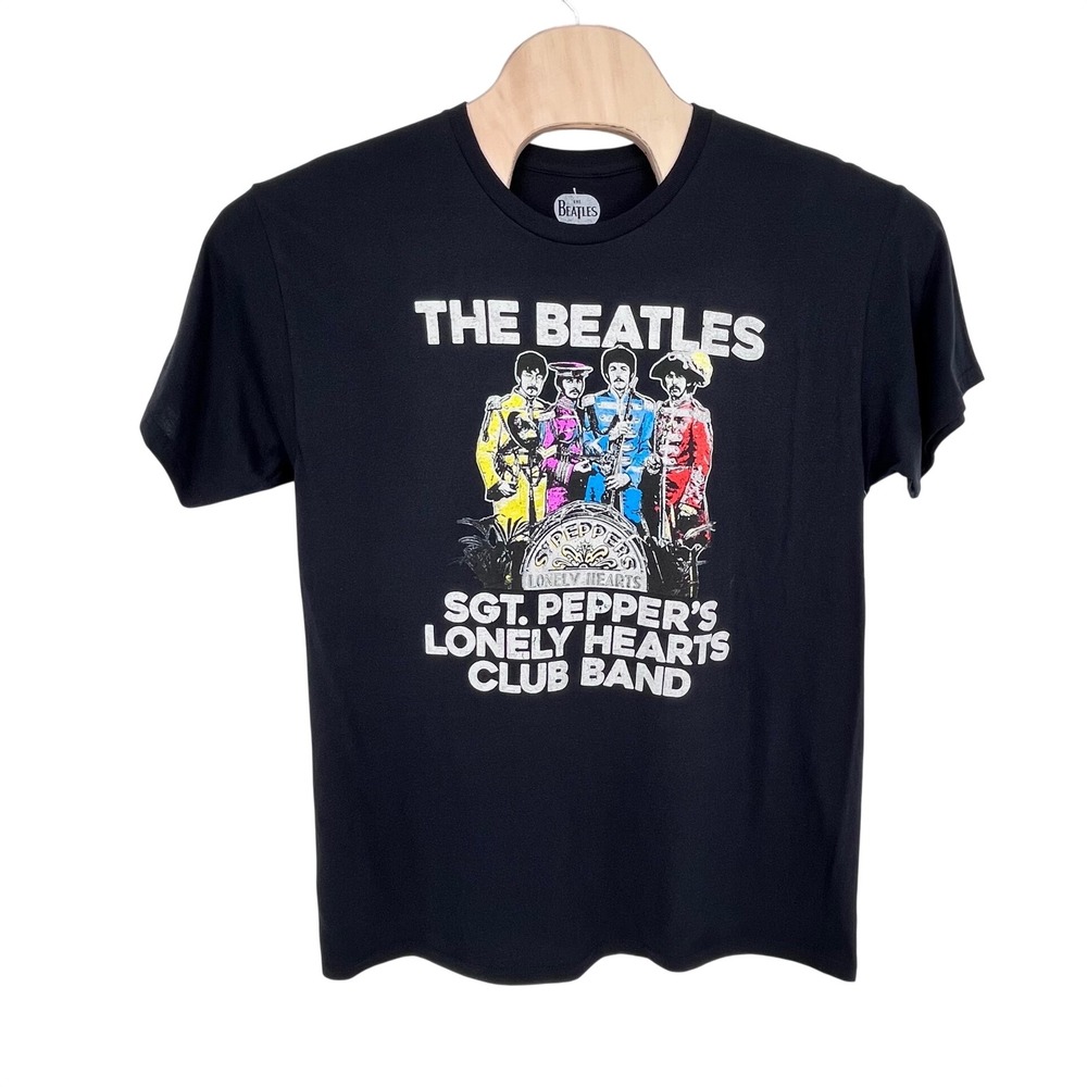 The Beatles Graphic T-Shirt Mens Large‎ Black Sgt Pepper Lonely Hearts Club Band